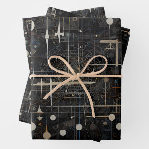 Kosmische Fusion - Planeten und Neutronen Geschenkpapier Set