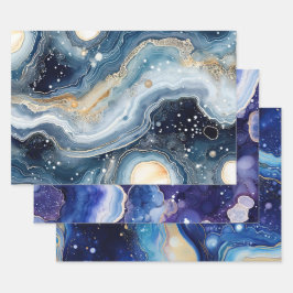 Kosmische Galaxie Abstrakt mit wirbelndem Sternenf Geschenkpapier Set