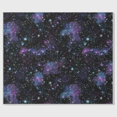 Kosmische Galaxie gemustert schwarzer Glitter-Mix Geschenkpapier (Flach)