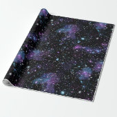 Kosmische Galaxie gemustert schwarzer Glitter-Mix Geschenkpapier (Ungerollt)