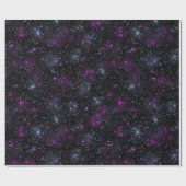 Kosmische Galaxie gemustert schwarzer Glitter-Mix Geschenkpapier (Flach)