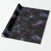 Kosmische Galaxie gemustert schwarzer Glitter-Mix Geschenkpapier (Ungerollt)