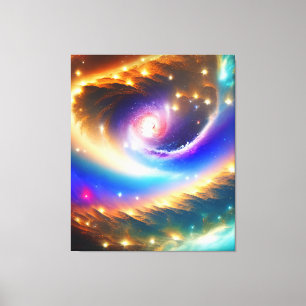 Kosmische Galaxie mit Shooting Star Art Print Leinwanddruck
