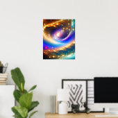 Kosmische Galaxie mit Shooting Star Art Print Poster (Heimbüro)