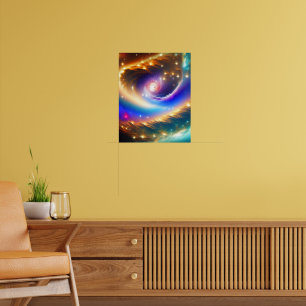 Kosmische Galaxie mit Shooting Star Art Print Poster