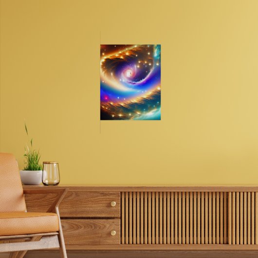 Kosmische Galaxie mit Shooting Star Art Print Poster (Wohnzimmer 2)