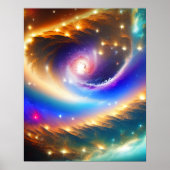 Kosmische Galaxie mit Shooting Star Art Print Poster (Vorne)