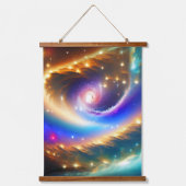 Kosmische Galaxie mit Shooting Star Art Print Wandteppich Mit Holzrahmen (Vorderseite)