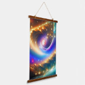 Kosmische Galaxie mit Shooting Star Art Print Wandteppich Mit Holzrahmen (Gewinkelt)