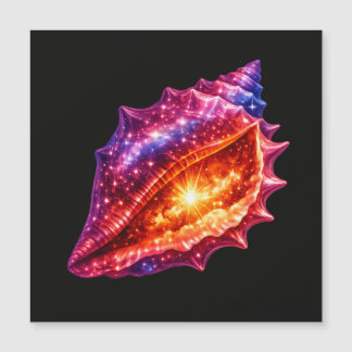 Kosmische Galaxie Muschel Sterne nautisches Design Magnetkarte