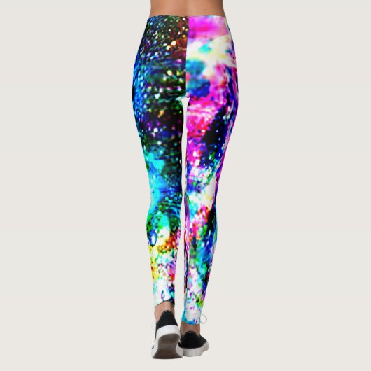 Kosmische Galaxie Muster Bright Multi Color Leggings (Rückseite)