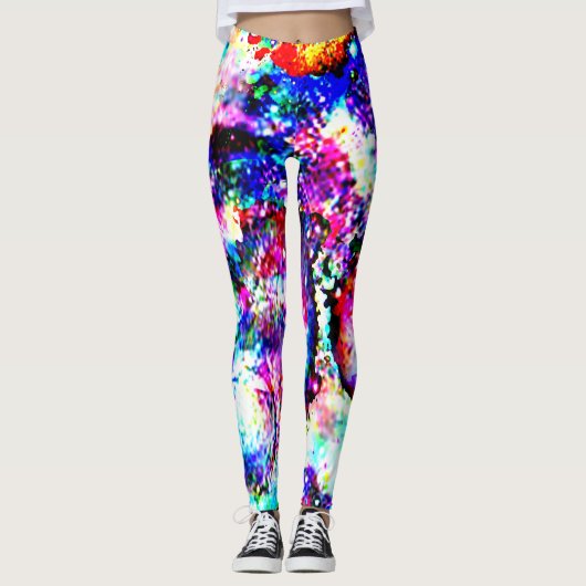 Kosmische Galaxie Muster Bright Multi Color Leggings (Vorderseite)