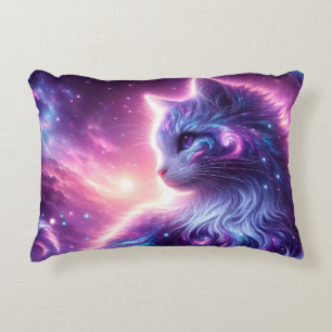 Kosmische Galaxie Mystische Feline Himmelserschein Dekokissen