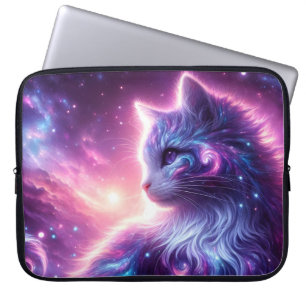 Kosmische Galaxie Mystische Feline Himmelserschein Laptopschutzhülle