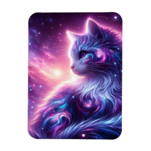 Kosmische Galaxie Mystische Feline Himmelserschein Magnet