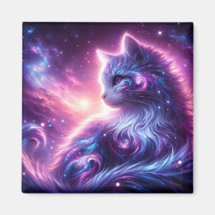 Kosmische Galaxie Mystische Katze Himmlisch Magnet