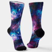 Kosmische Galaxie-Nebel-Muster Socken (Gewinkelt)