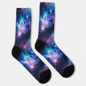 Kosmische Galaxie-Nebel-Muster Socken (Rechts)