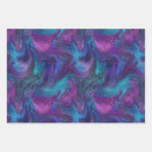 Kosmische Galaxie | Türkisblauer Lila Nebel Geschenkpapier Set (Vorderseite 3)