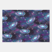 Kosmische Galaxie | Türkisblauer Lila Nebel Geschenkpapier Set (Vorderseite)
