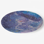 Kosmische Galaxie Wasserfarbe Künstlerisch Pappteller (Schrägansicht)