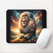 Kosmische Galaxie Weltraum Löwe Stärke Astrologie Mousepad (Mit Mouse)