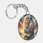 Kosmische Galaxie Weltraum Löwe Stärke Astrologie Schlüsselanhänger (Vorderseite links)