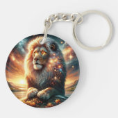 Kosmische Galaxie Weltraum Löwe Stärke Astrologie Schlüsselanhänger (Rückseite)