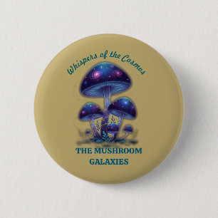 Kosmische Galaxienpilze • Whimsical Fantasy-Pilze  Button