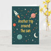 Kosmische Geburtstagsreise-Karte Karte (Gelbe Blume)