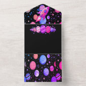 Kosmische Gedanken Weltraumausgabe All In One Einladung (Innen)