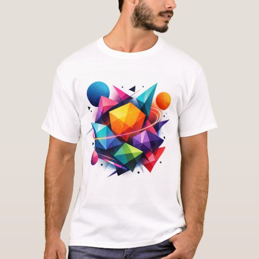 Kosmische Geometrie in lebendigen Farben T-Shirt (Vorderseite)
