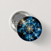 Kosmische Geometrie Mandala Stern Universum Abstra Button (Vorne & Hinten)