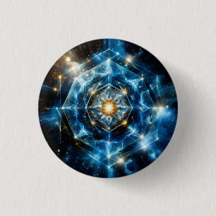 Kosmische Geometrie Mandala Stern Universum Abstra Button
