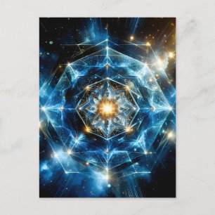Kosmische Geometrie Mandala Stern Universum Abstra Feiertagspostkarte