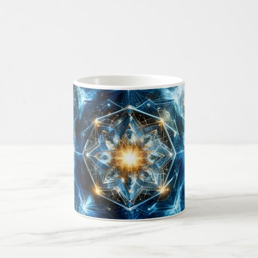 Kosmische Geometrie Mandala Stern Universum Abstra Kaffeetasse (Mittel)