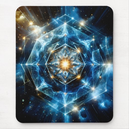 Kosmische Geometrie Mandala Stern Universum Abstra Mousepad (Vorne)