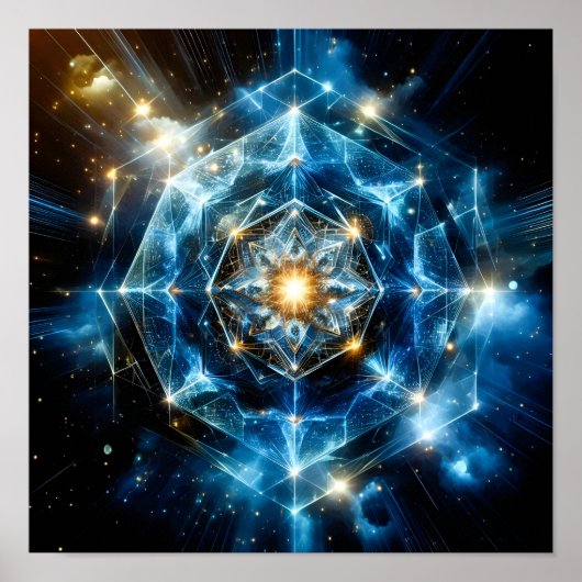 Kosmische Geometrie Mandala Stern Universum Abstra Poster (Vorne)