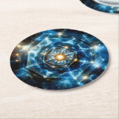 Kosmische Geometrie Mandala Stern Universum Abstra Runder Pappuntersetzer (Angewinkelt)