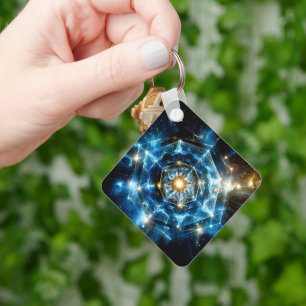Kosmische Geometrie Mandala Stern Universum Abstra Schlüsselanhänger