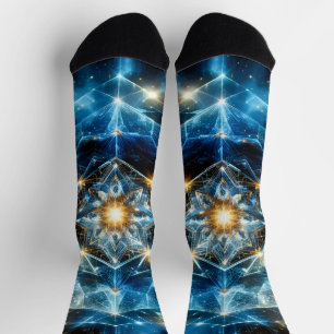 Kosmische Geometrie Mandala Stern Universum Abstra Socken