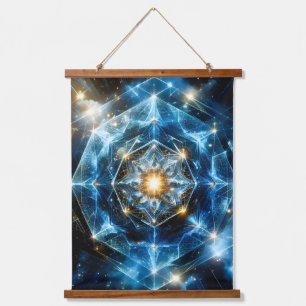 Kosmische Geometrie Mandala Stern Universum Abstra Wandteppich Mit Holzrahmen