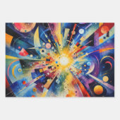 Kosmische geometrische Explosion Abstrakt Geschenkpapier Set (Vorderseite 3)