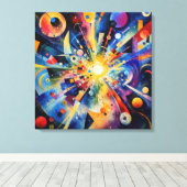 Kosmische geometrische Explosion Abstrakt Leinwanddruck (Insitu (Holzboden))