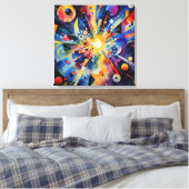 Kosmische geometrische Explosion Abstrakt Leinwanddruck (Insitu (Schlafzimmer))