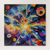 Kosmische geometrische Explosion Abstrakt Puzzle (Horizontal)