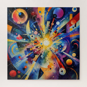 Kosmische geometrische Explosion Abstrakt Puzzle