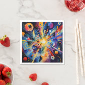 Kosmische geometrische Explosion Abstrakt Serviette (Beispiel)