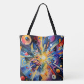 Kosmische geometrische Explosion Abstrakt Tasche (Rückseite)