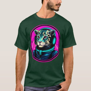 Kosmische Geparden Galactic Astronaut Tiere Neon B T-Shirt